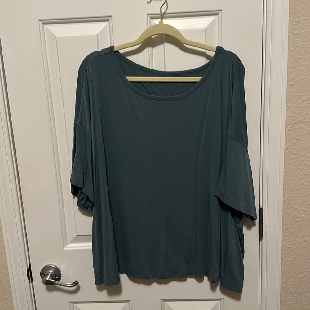 Lane Bryant Slate Green Short Sleeve Tee